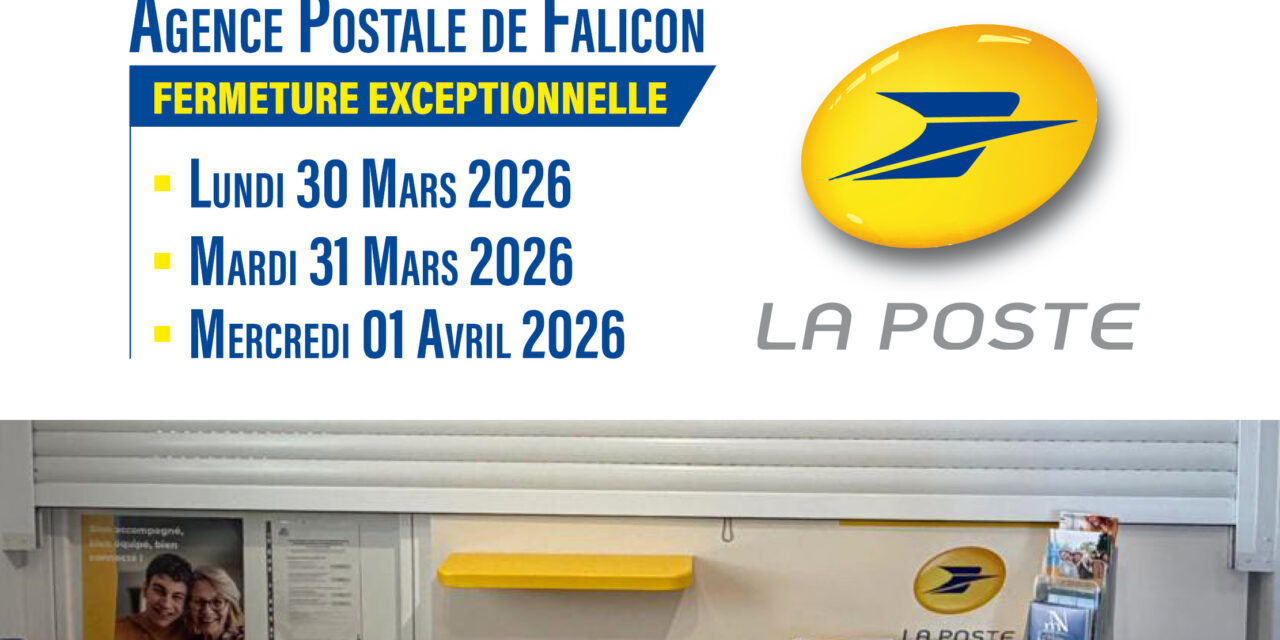 AGENCE POSTALE – FERMETURE EXCEPTIONNELLE