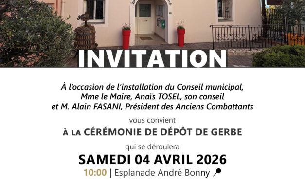 CÉRÉMONIE – DÉPÔT DE GERBE NOUVEAU CONSEIL MUNICIPAL