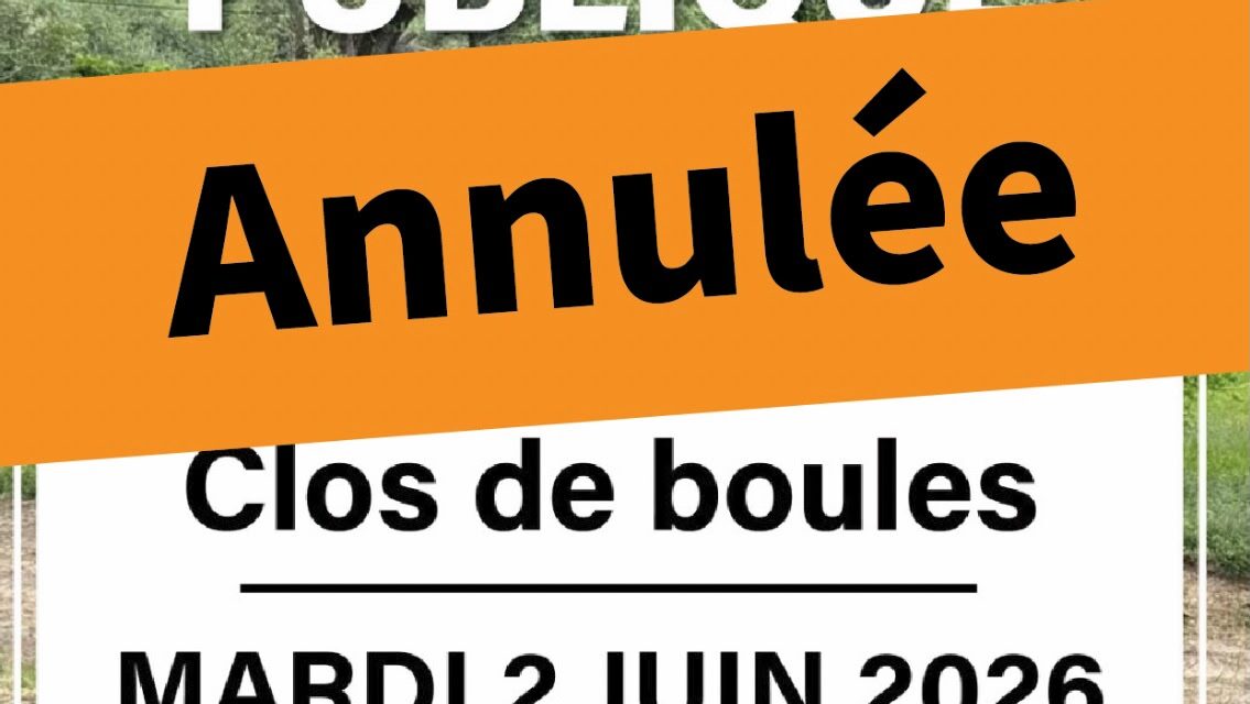 RÉUNION PUBLIQUE ANNULÉE